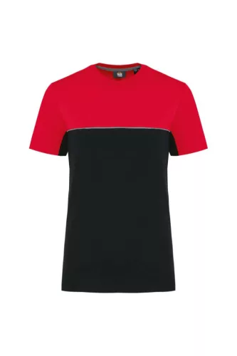 Designed To Work - Kétszínű unisex póló - Fekete/Piros - 5XL