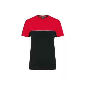   Designed To Work - Kétszínű unisex póló - Fekete/Piros - L