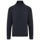 Designed To Work - Pamut állógalléros, cipzáras unisex pulóver - Tengerészkék - 2XL