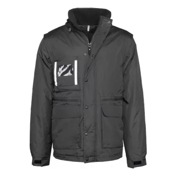   Designed To Work - 2IN1 Levehető ujjú unisex kabát/mellény - Fekete - L