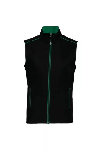 Designed To Work - Kontrasztos férfi mellény - Fekete/Kelly Green - 2XL
