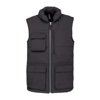   Designed To Work - Vízálló, steppelt unisex mellény - Sötétszürke - L