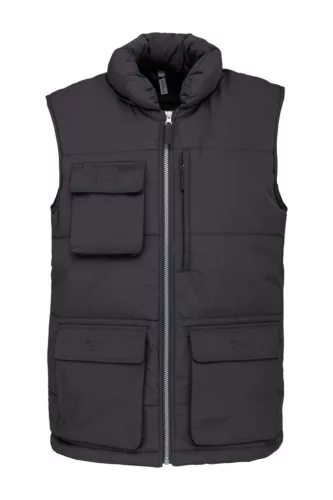 Designed To Work - Vízálló, steppelt unisex mellény - Sötétszürke - S